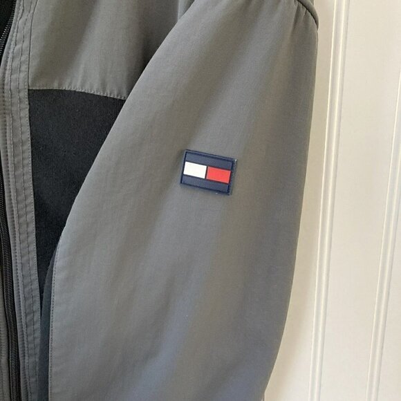 Tommy Hilfiger Men’s Bomber Yacht Ribbed Fleece Gray Black Bomber Jacket-XXL - Picture 4 of 12